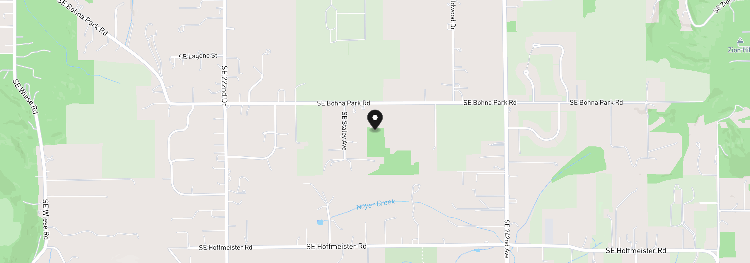 Map showing the location of 23322 SE Bohna Park Rd, Damascus, OR 97089