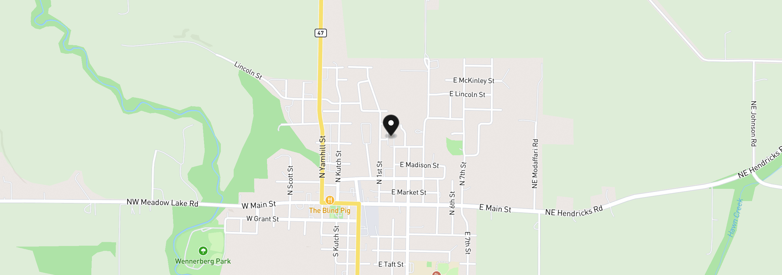 Map showing the location of 508 Madsen Loop, Carlton, OR 97111