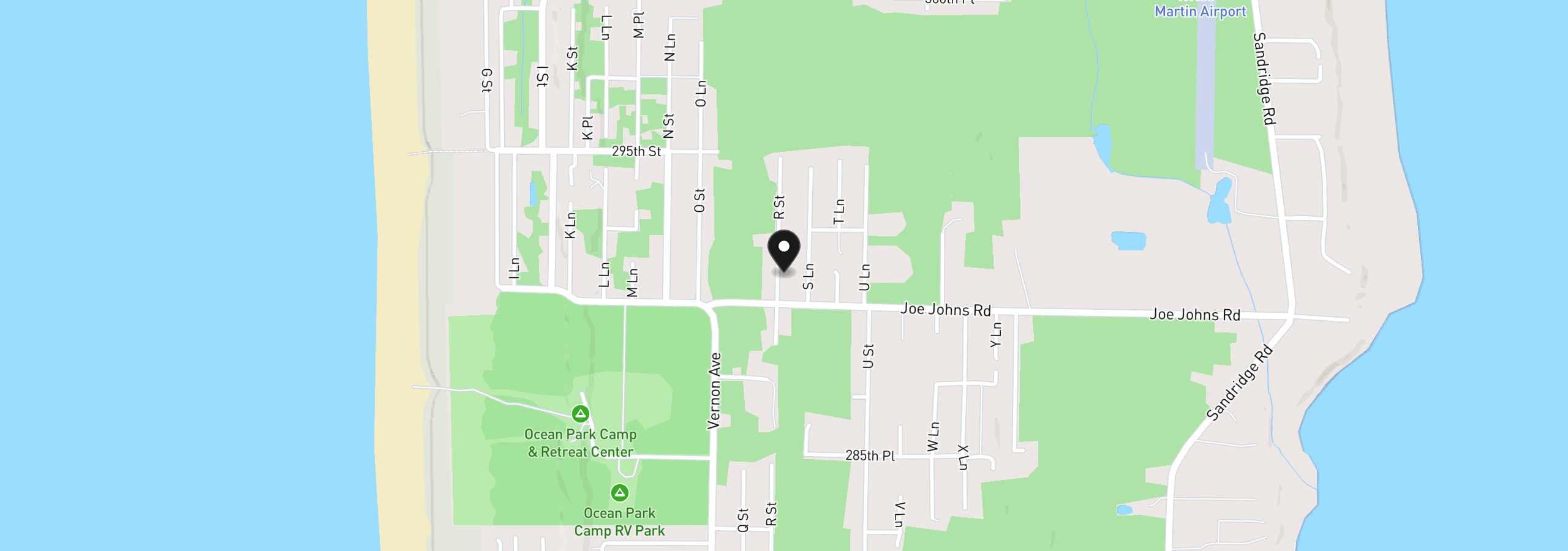 Map showing the location of 29044 R St, Ocean Park, Wa 98640