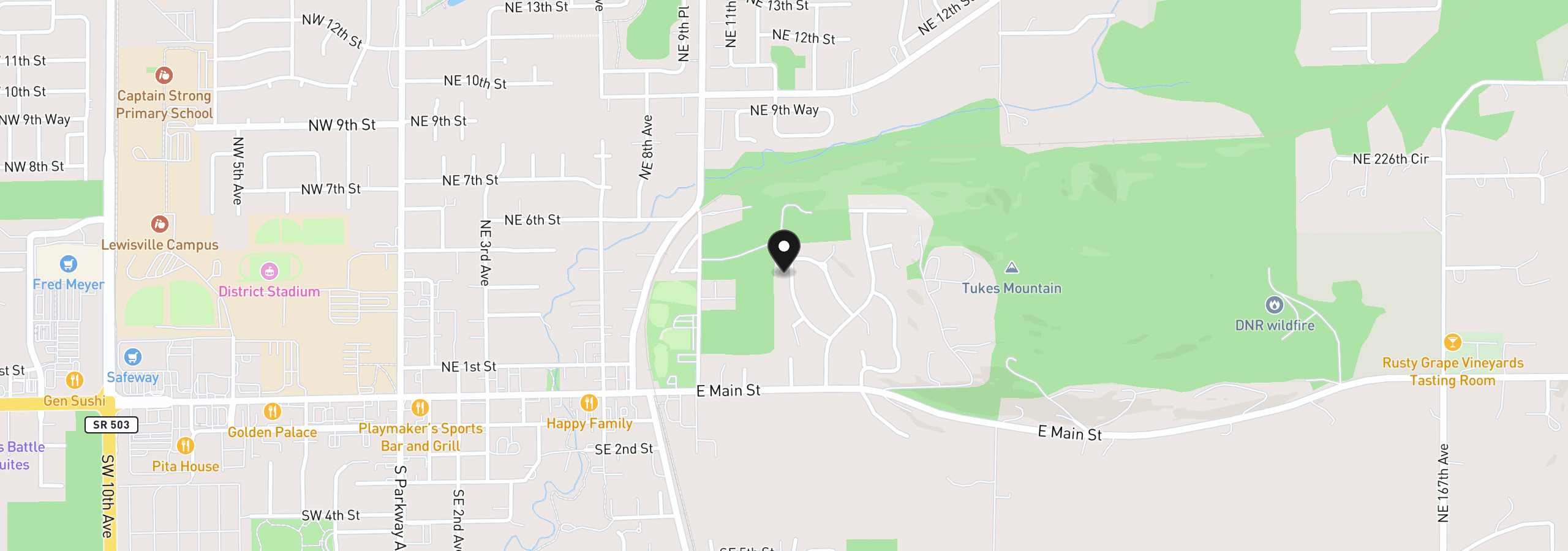 Map showing the location of 304 NE 14th Ave, Battle Ground, Wa 98604