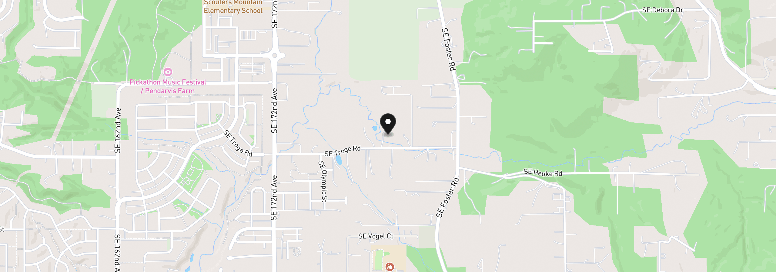 Map showing the location of 17925 SE Troge Rd, Damascus, OR 97089