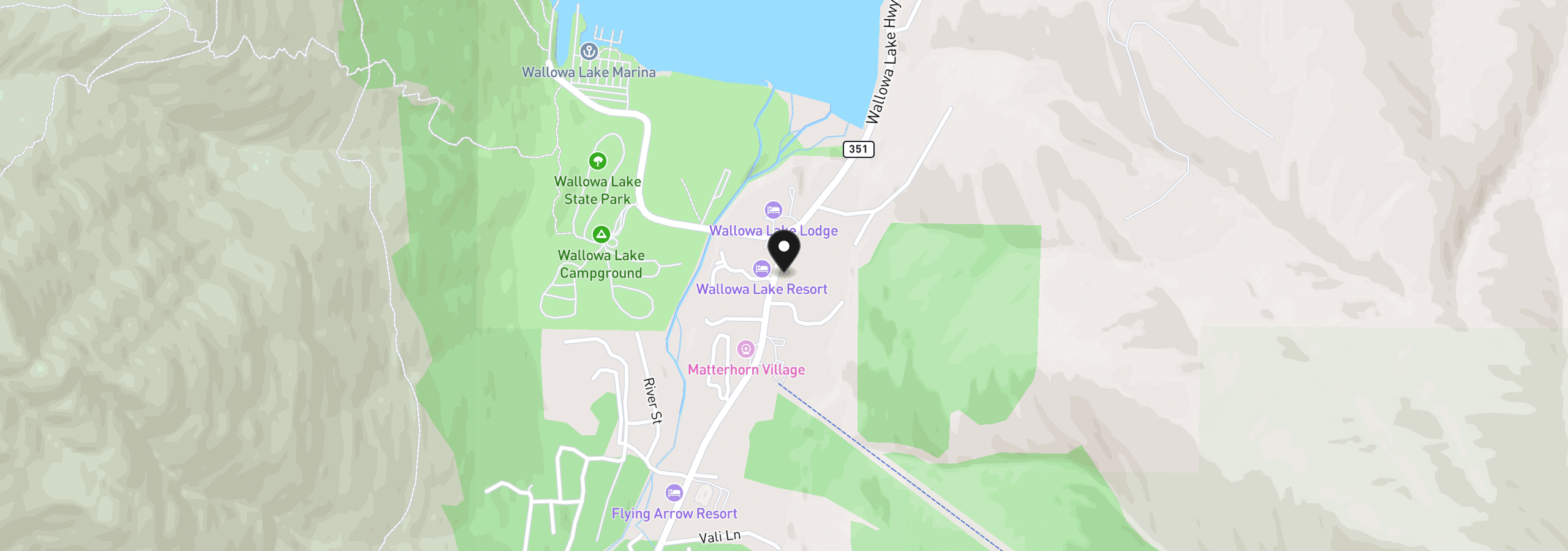 Map showing the location of 60037 Wallowa Lake Hwy, Joseph, OR 97846