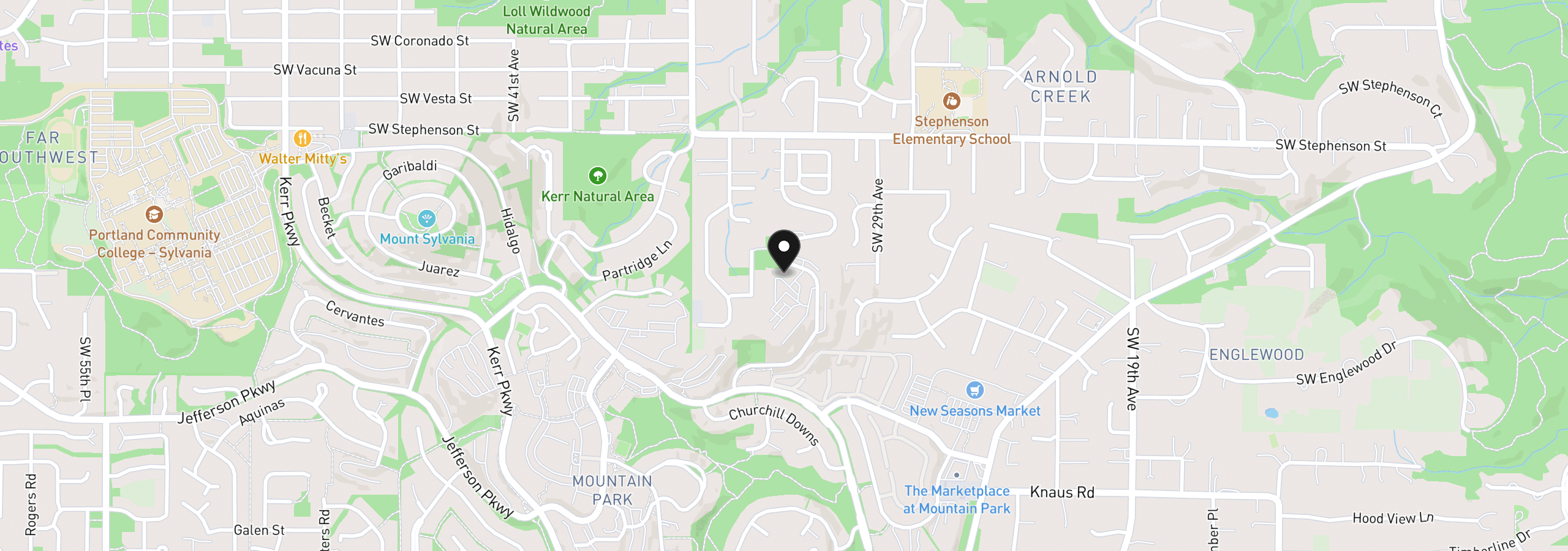 Map showing the location of 47 Eagle Crest Dr 49, Lake Oswego, OR 97035
