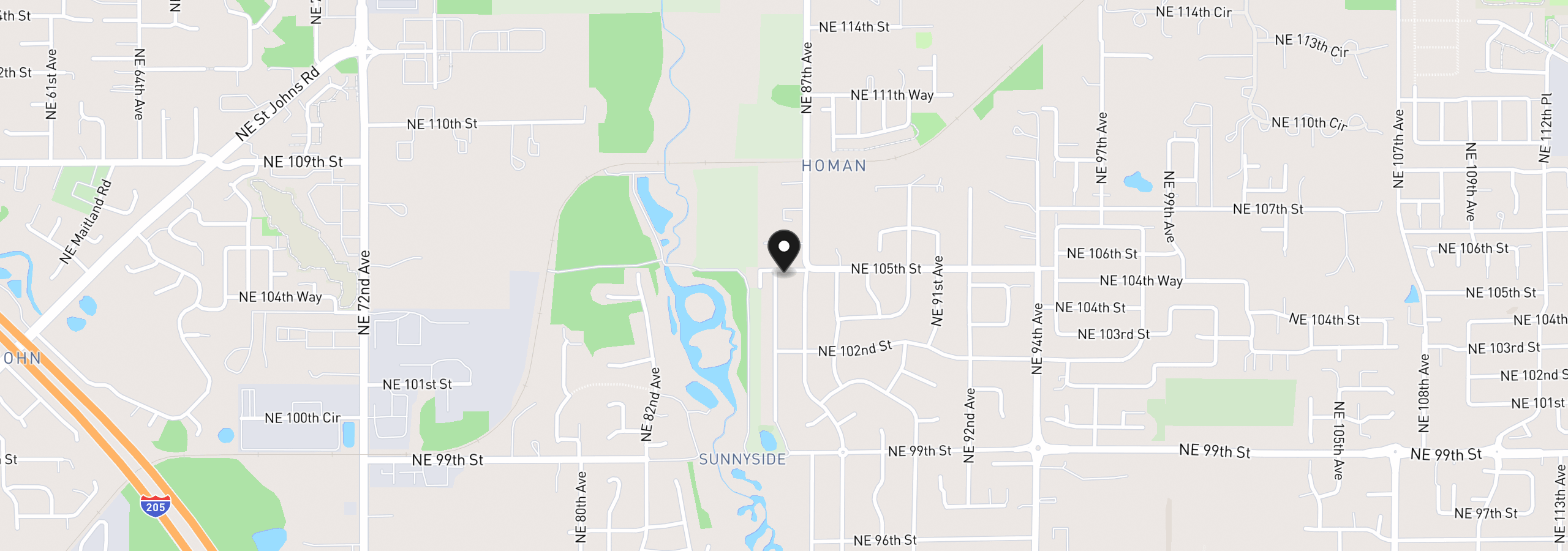 Map showing the location of 10417 NE 86th Ave, Vancouver, Wa 98662