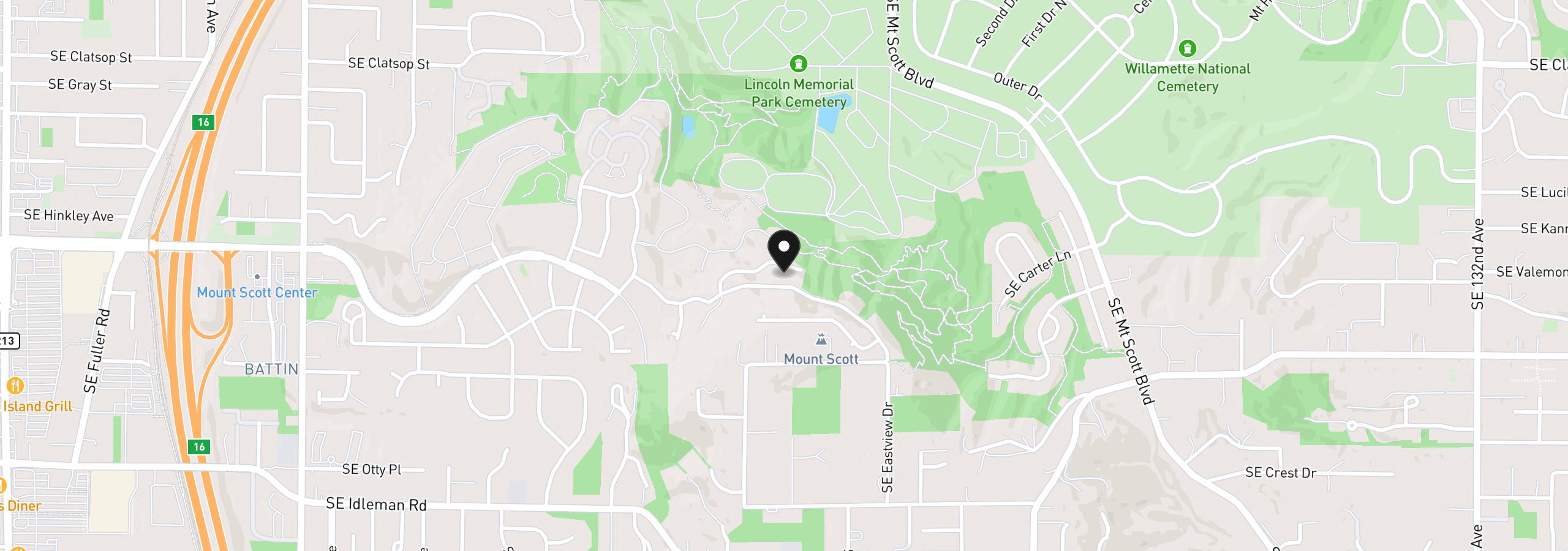 Map showing the location of 10421 SE Quailridge Dr, Happy Valley, OR 97086