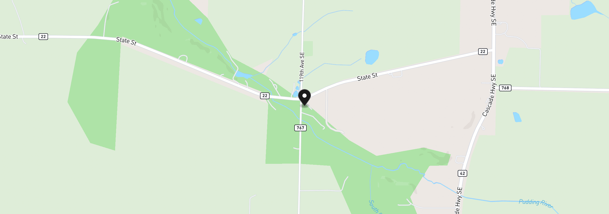 Map showing the location of 1350 SE 119th Ave, Salem, OR 97317