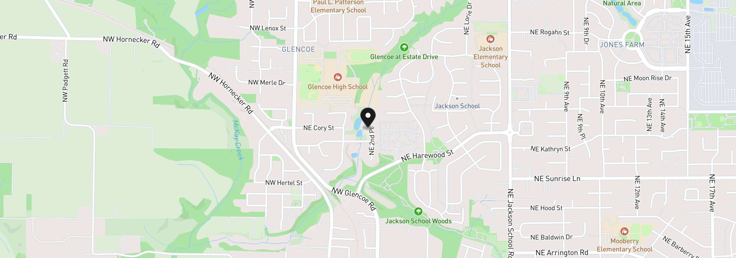 Map showing the location of 1975 NE 2nd Pl, Hillsboro, OR 97124