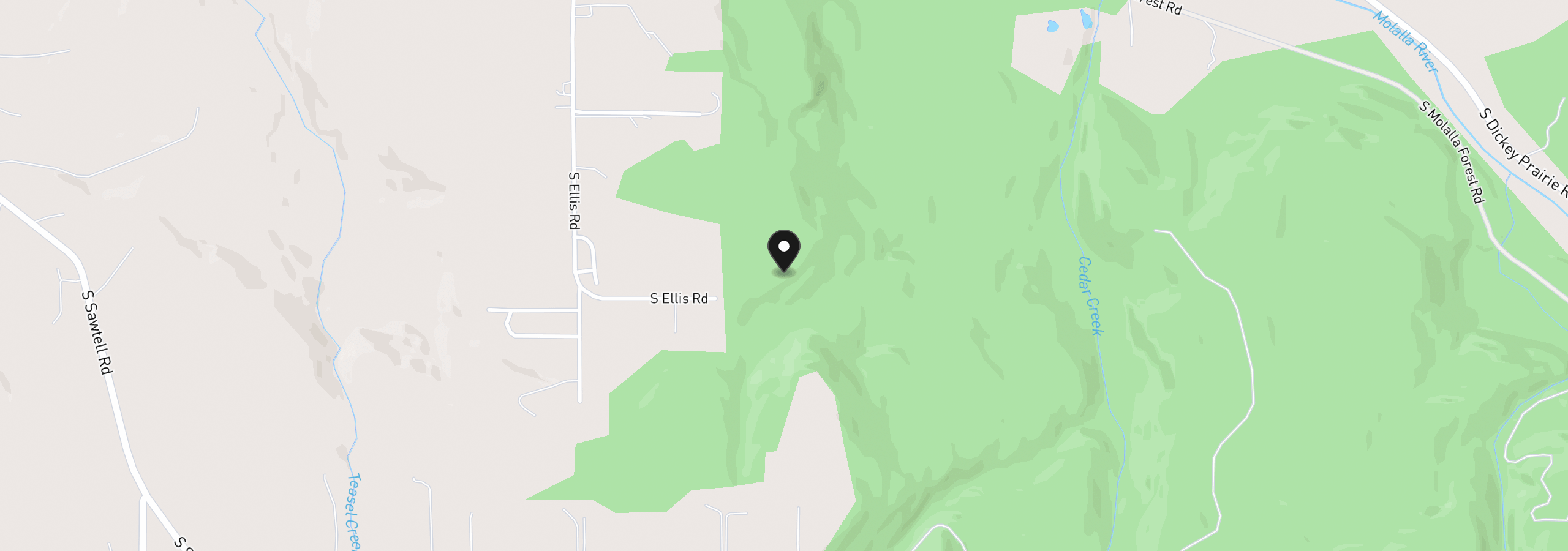 Map showing the location of S Ellis Rd, Molalla, OR 97038