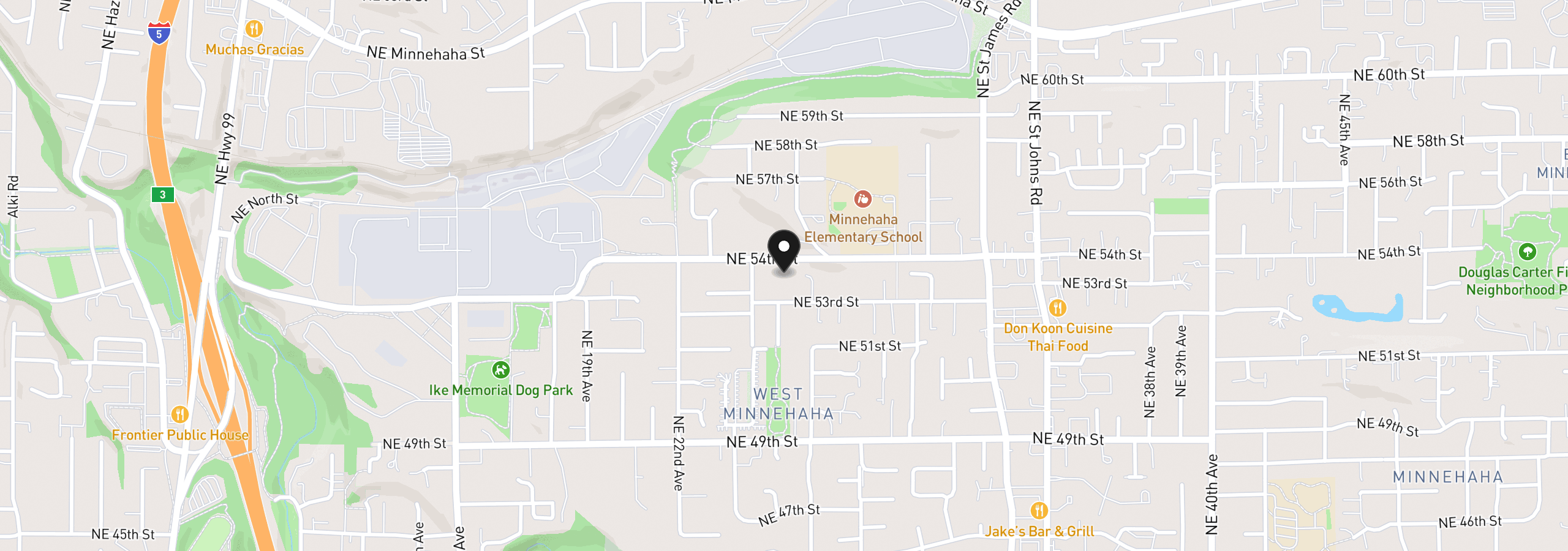 Map showing the location of 2417 NE 54th St, Vancouver, Wa 98663