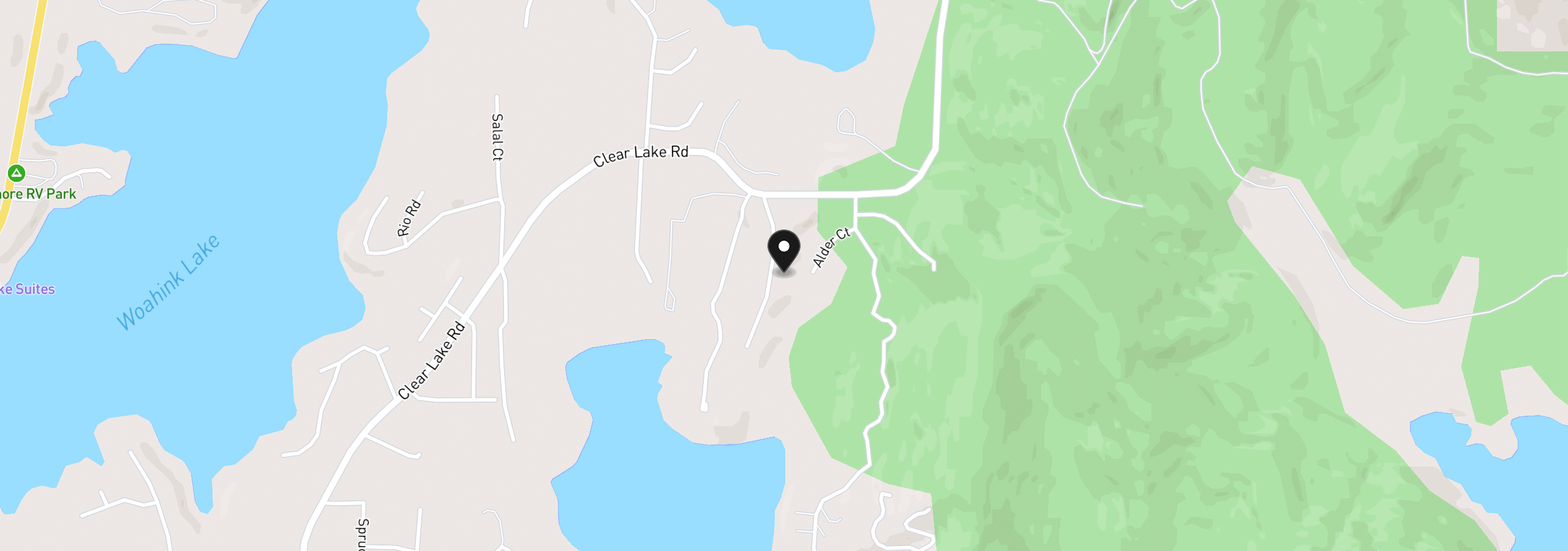 Map showing the location of Clear Lake Rd 7, Florence, OR 97439