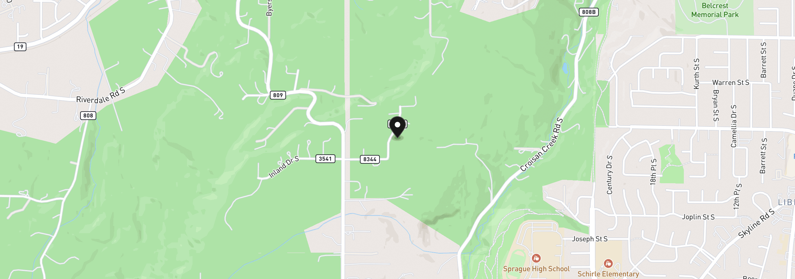 Map showing the location of 4398 Croisan Ridge Way S, Salem, OR 97302