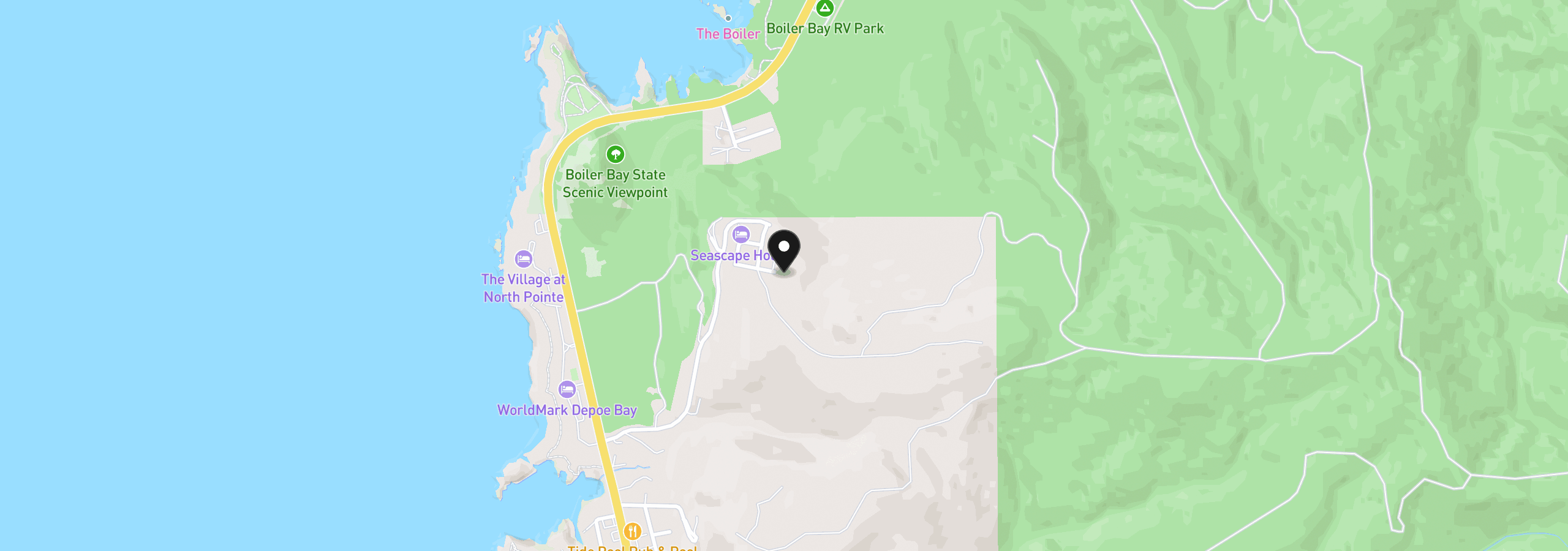 Map showing the location of NE Seascape Way Lot #31, Depoe Bay, OR 97341