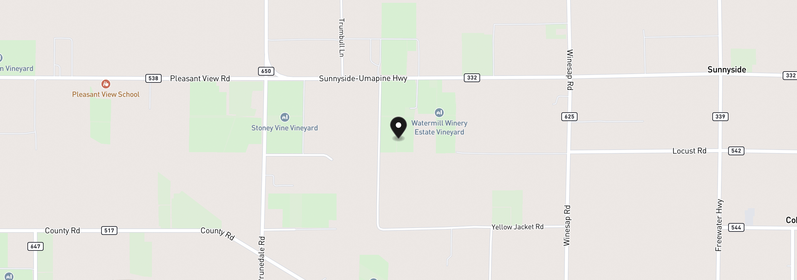 Map showing the location of 000 Yellowjacket Rd, Milton-Freewater, OR 97862