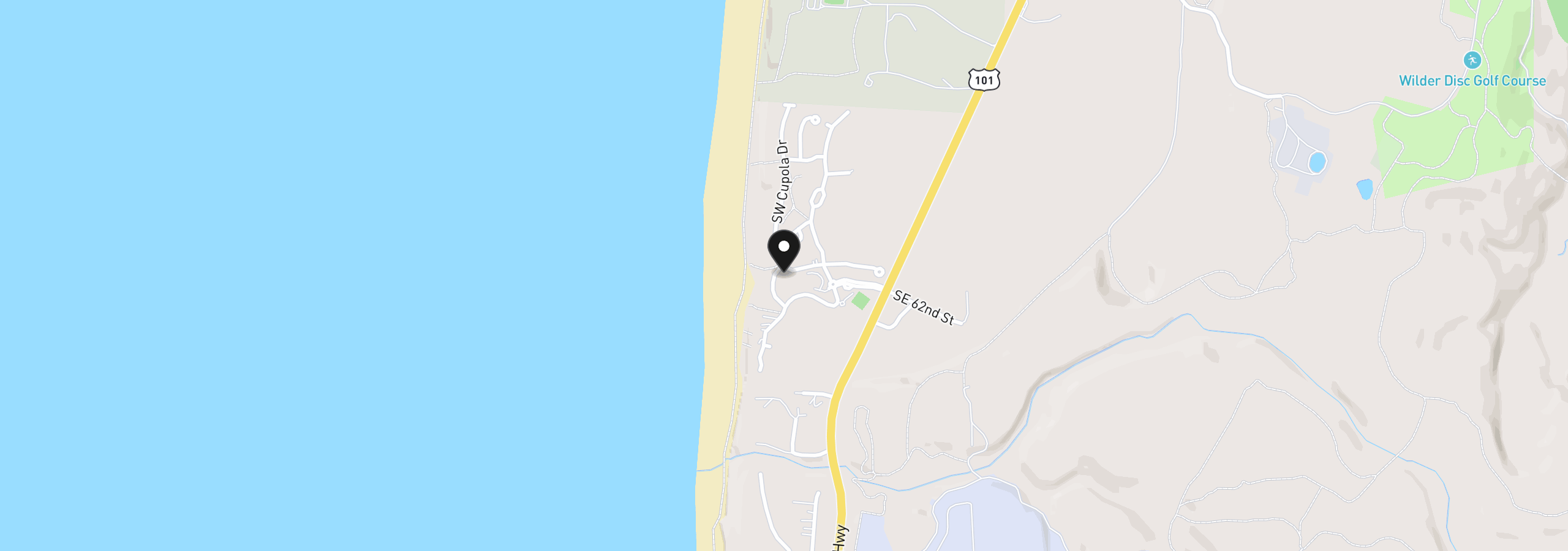 Map showing the location of Tl6700 SW Cupola Pl., South Beach, OR 97366