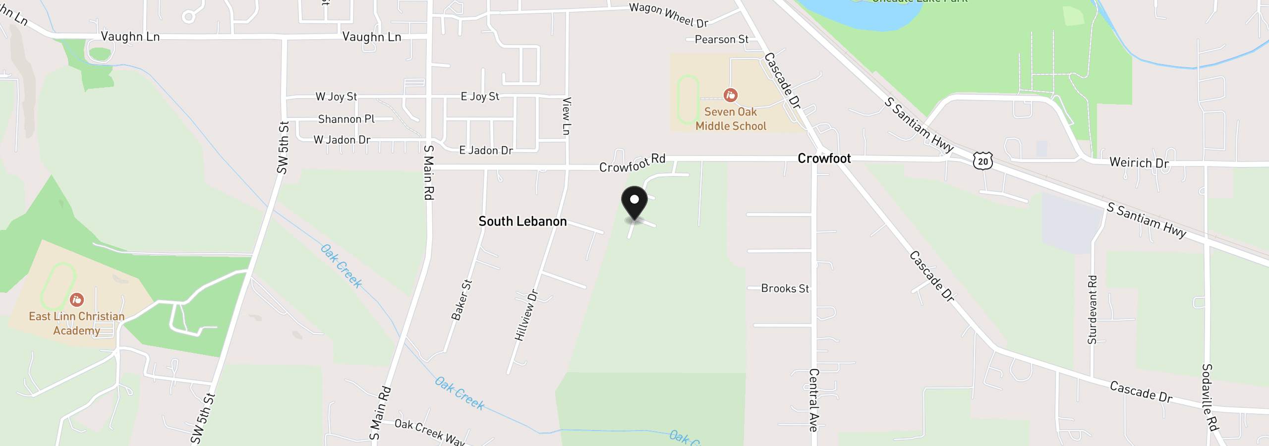 Map showing the location of 698 Minnesota St, Lebanon, OR 97355