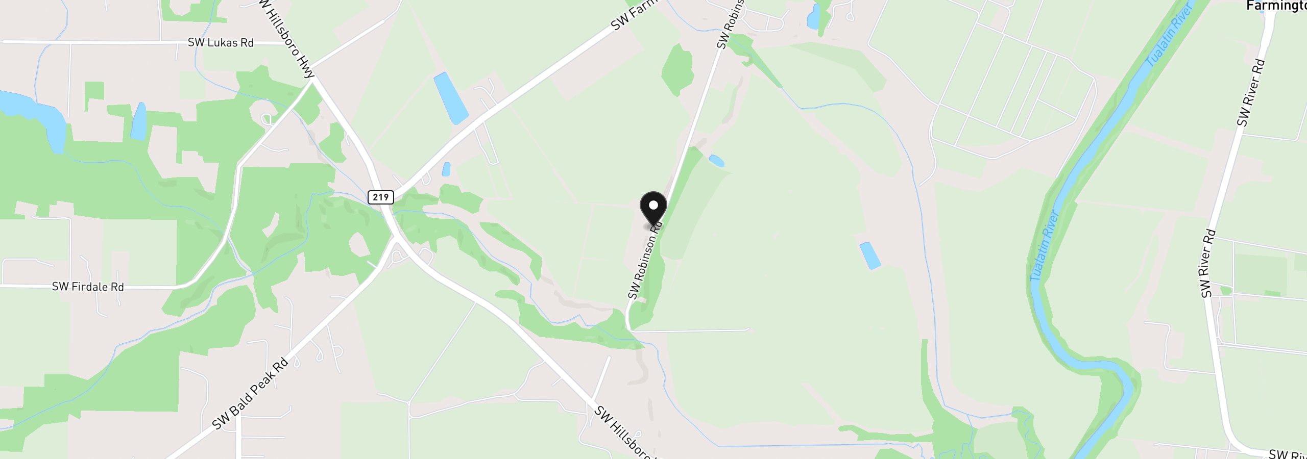 Map showing the location of 10711 SW Robinson Rd, Hillsboro, OR 97123