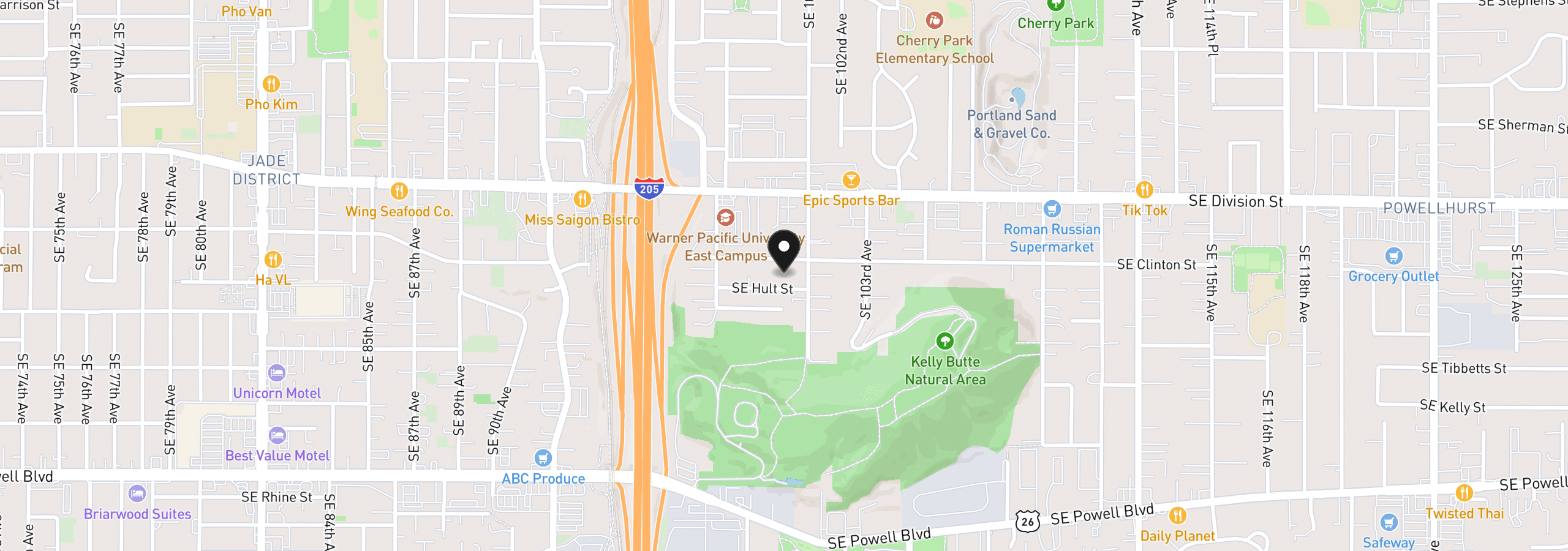 Map showing the location of 2775 SE 101st Ave, Portland, OR 97266
