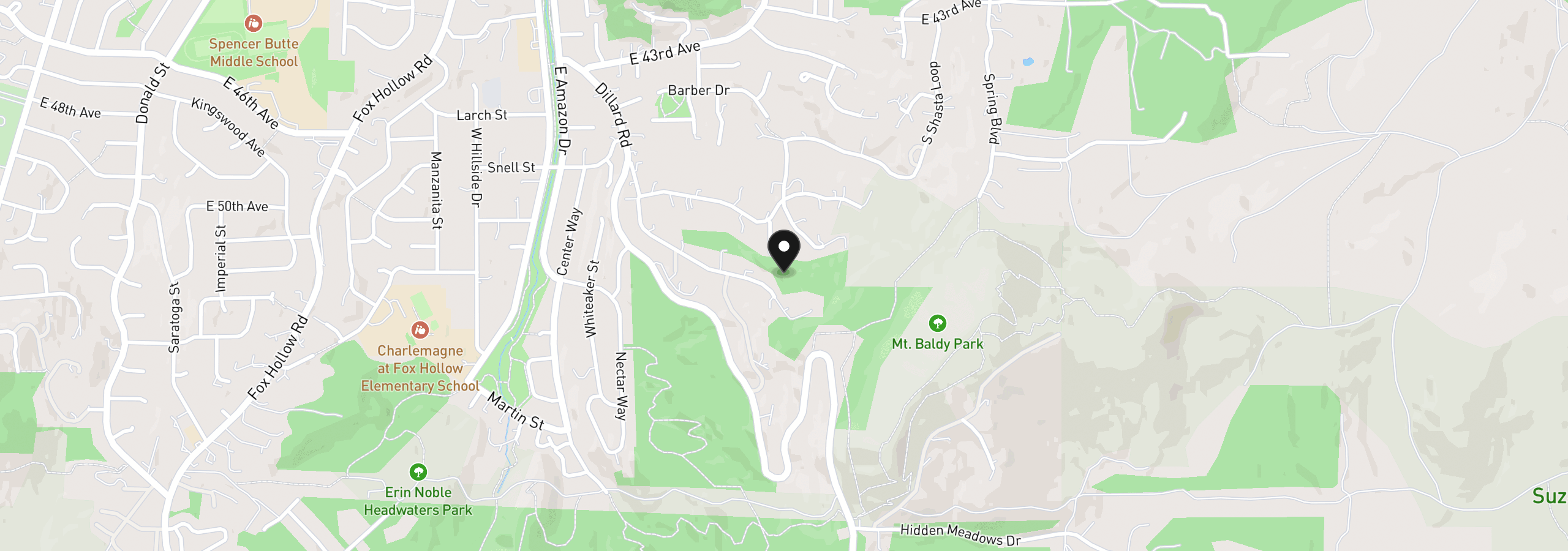 Map showing the location of 4899 Elva Ln, Eugene, OR 97405