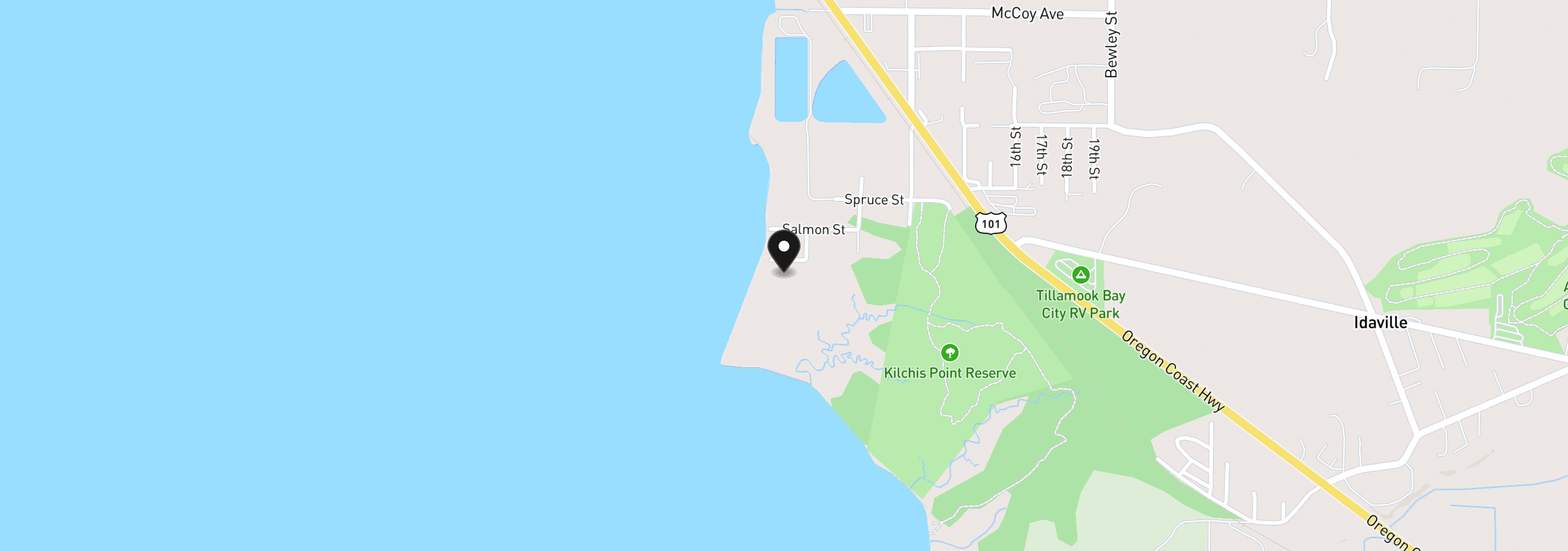 Map showing the location of 4535 Clam St, Bay City, OR 97107