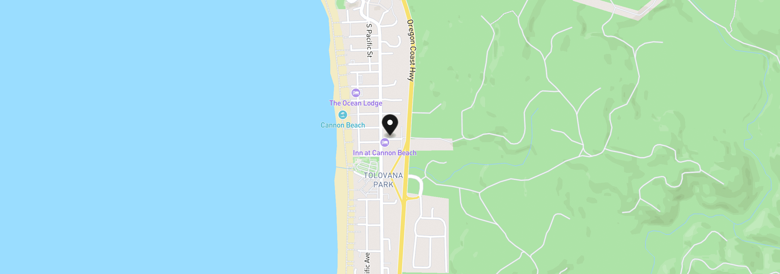 Map showing the location of 132 E Surfcrest Ave C1i, Cannon Beach, OR 97110