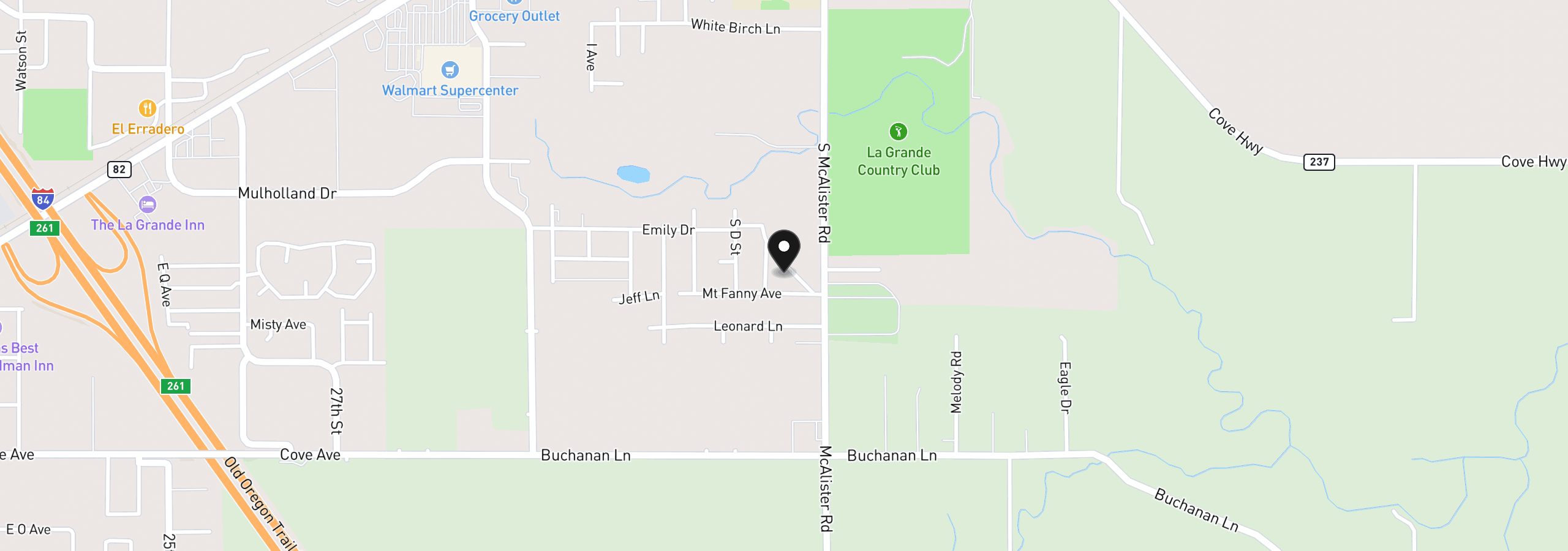 Map showing the location of 10107 Emily Dr, Island City, OR 97850