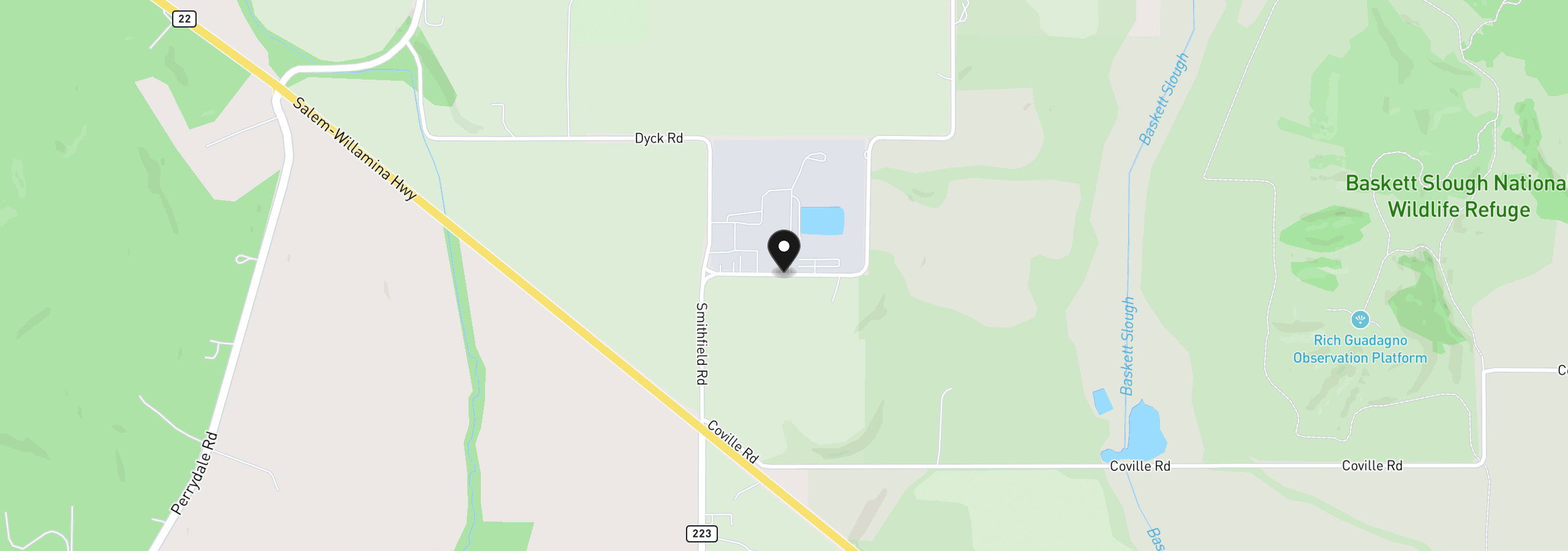 Map showing the location of 0 Smithfield Rd, Dallas, OR 97338