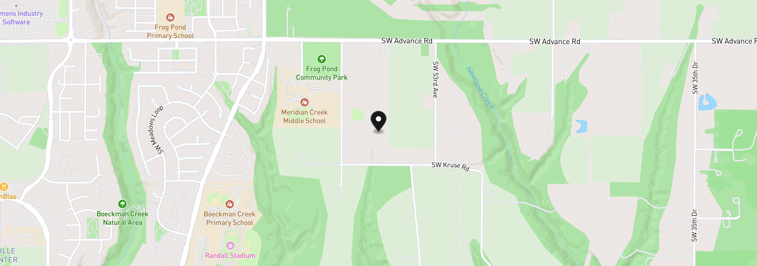 Map showing the location of 28580 SW 60th Ave, Wilsonville, OR 97070
