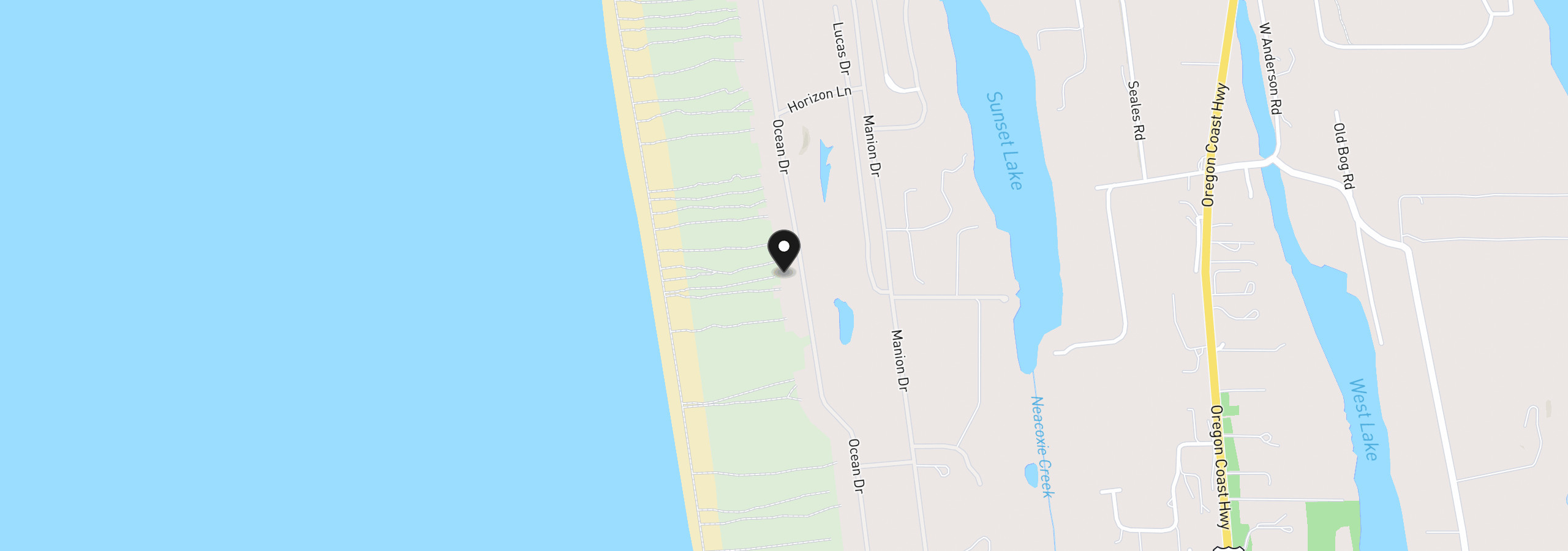 Map showing the location of 89596 Ocean Dr, Warrenton, OR 97146