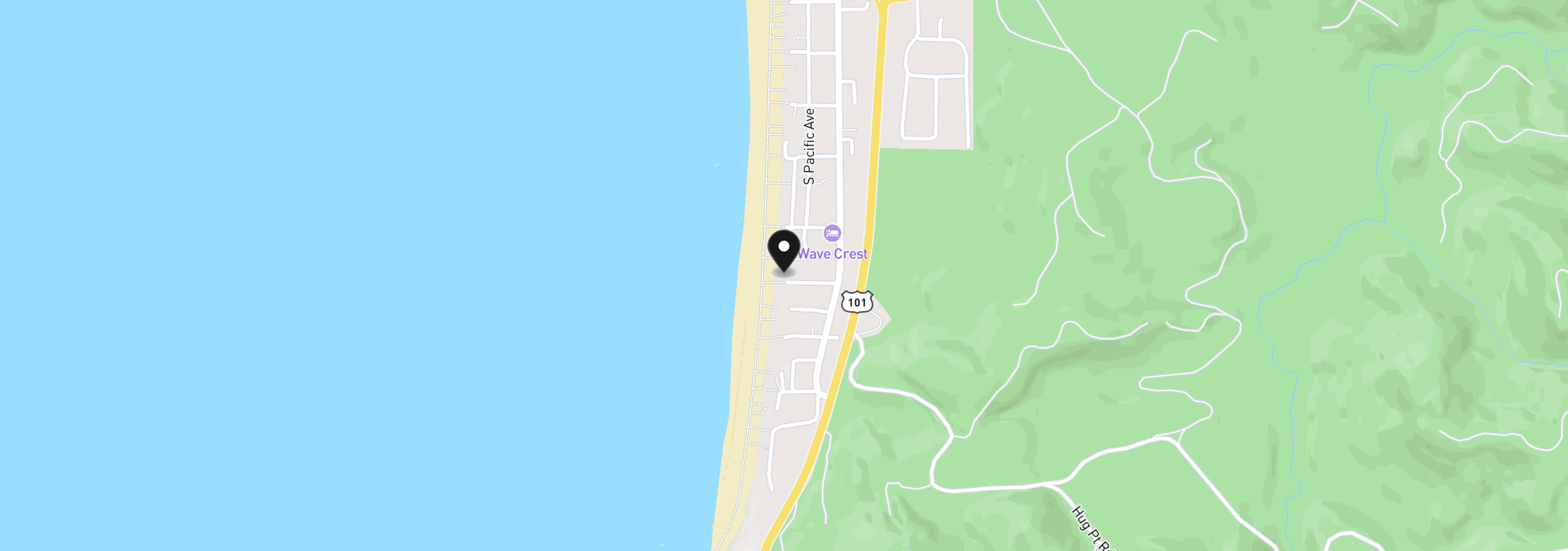 Map showing the location of 286 Kenai St, Cannon Beach, OR 97110
