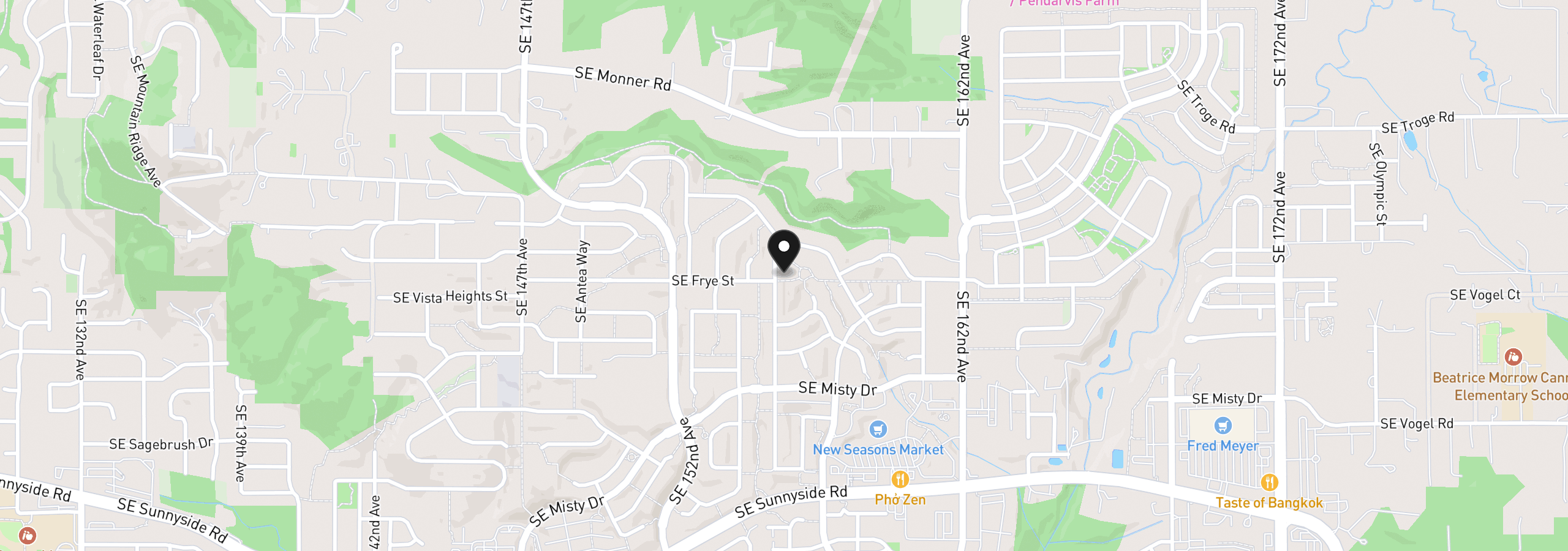 Map showing the location of 12492 SE 155th Ave, Happy Valley, OR 97086
