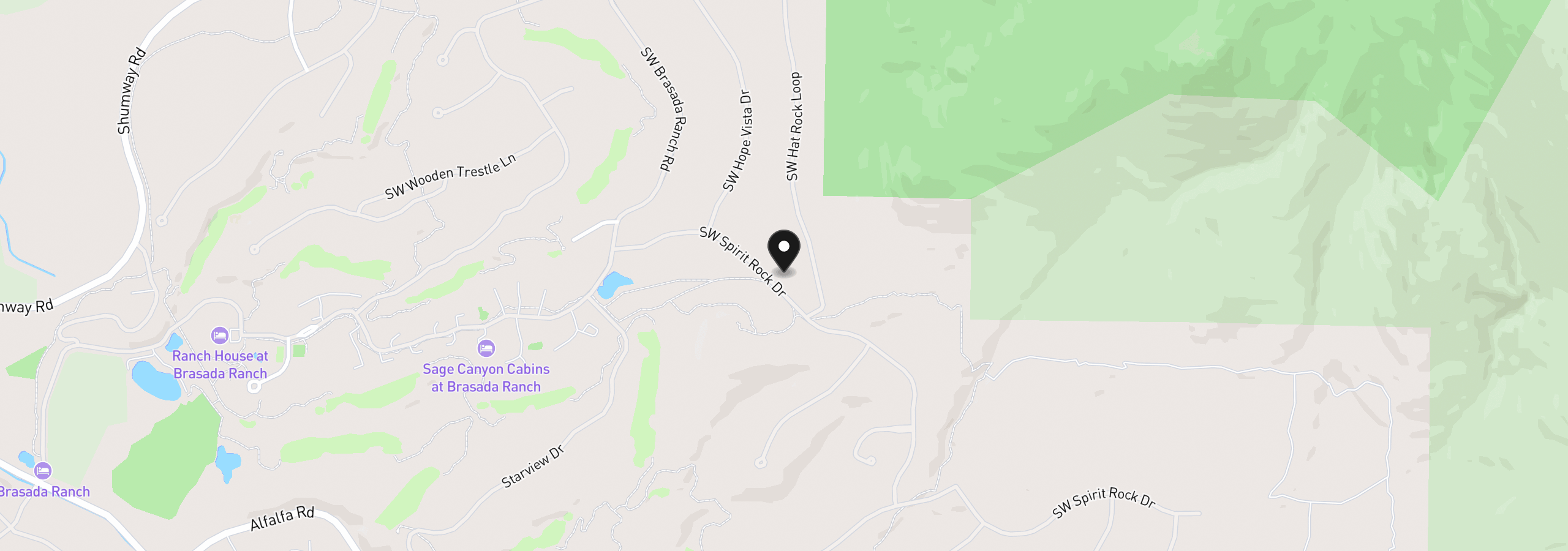 Map showing the location of 14407 SW Spirit Rock Dr, Powell Butte, OR 97753