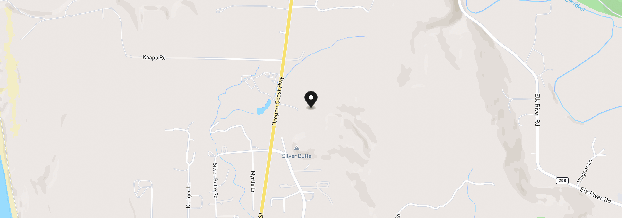 Map showing the location of Highway 101, Port Orford, OR 97465