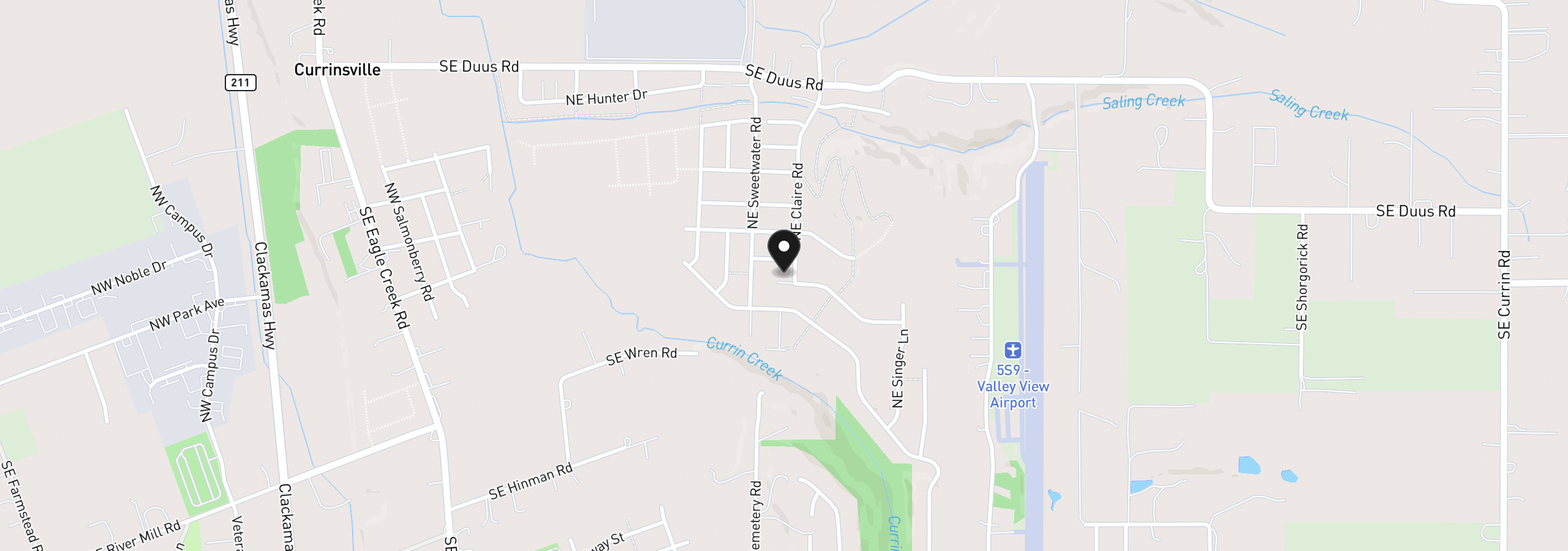 Map showing the location of 2623 NE Justus Ave 21, Estacada, OR 97023