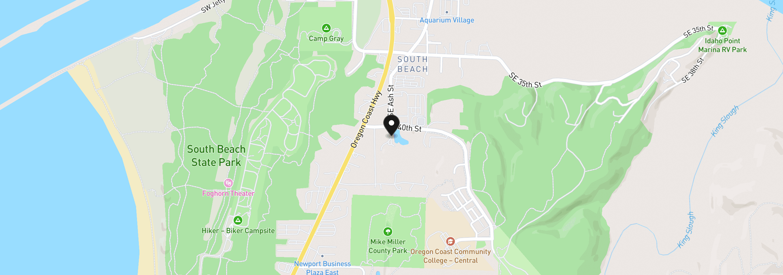 Map showing the location of 4003 S Coast Hwy, South Beach, OR 97366