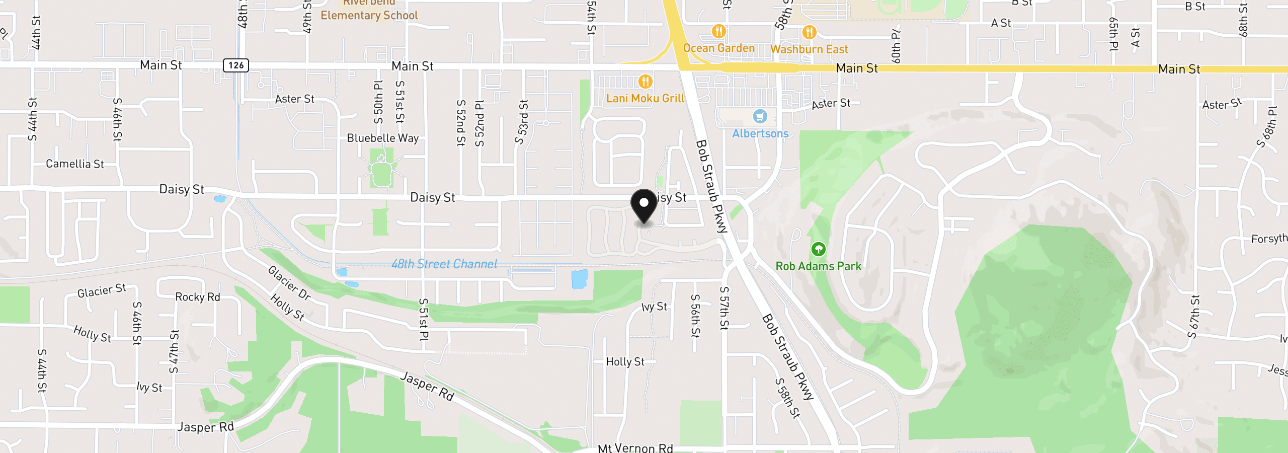 Map showing the location of 658 S 57th St 14, Springfield, OR 97478
