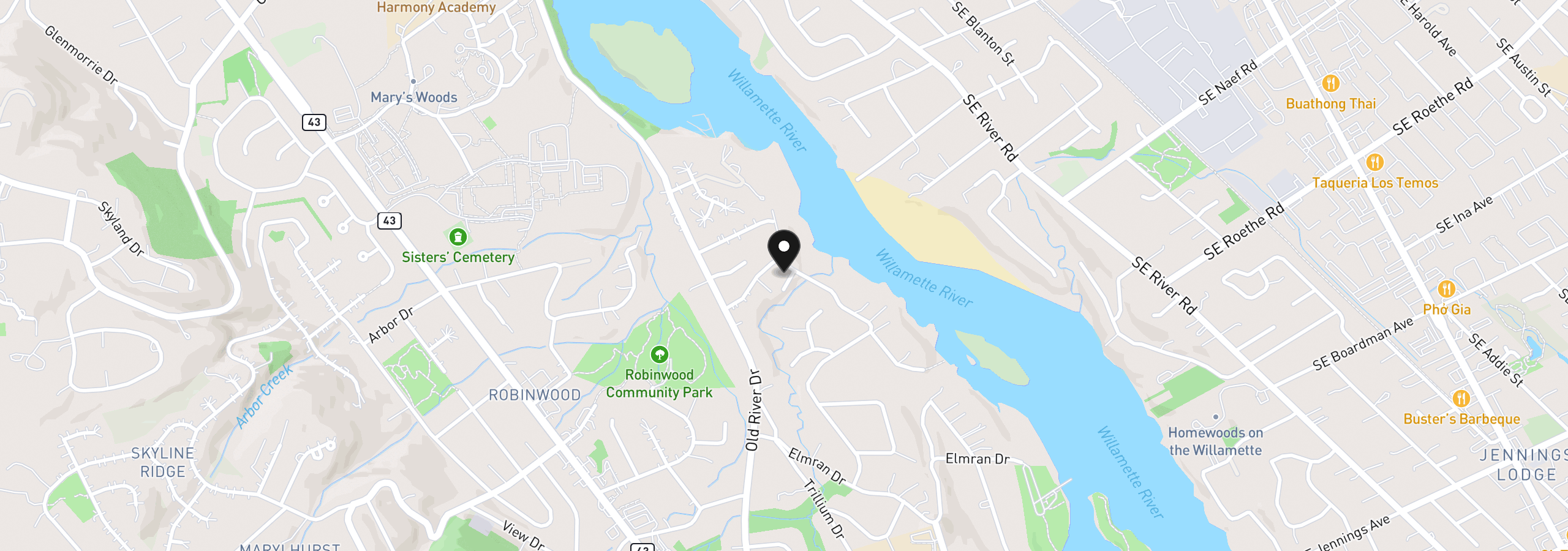 Map showing the location of 3788 Calaroga Dr, West Linn, OR 97068