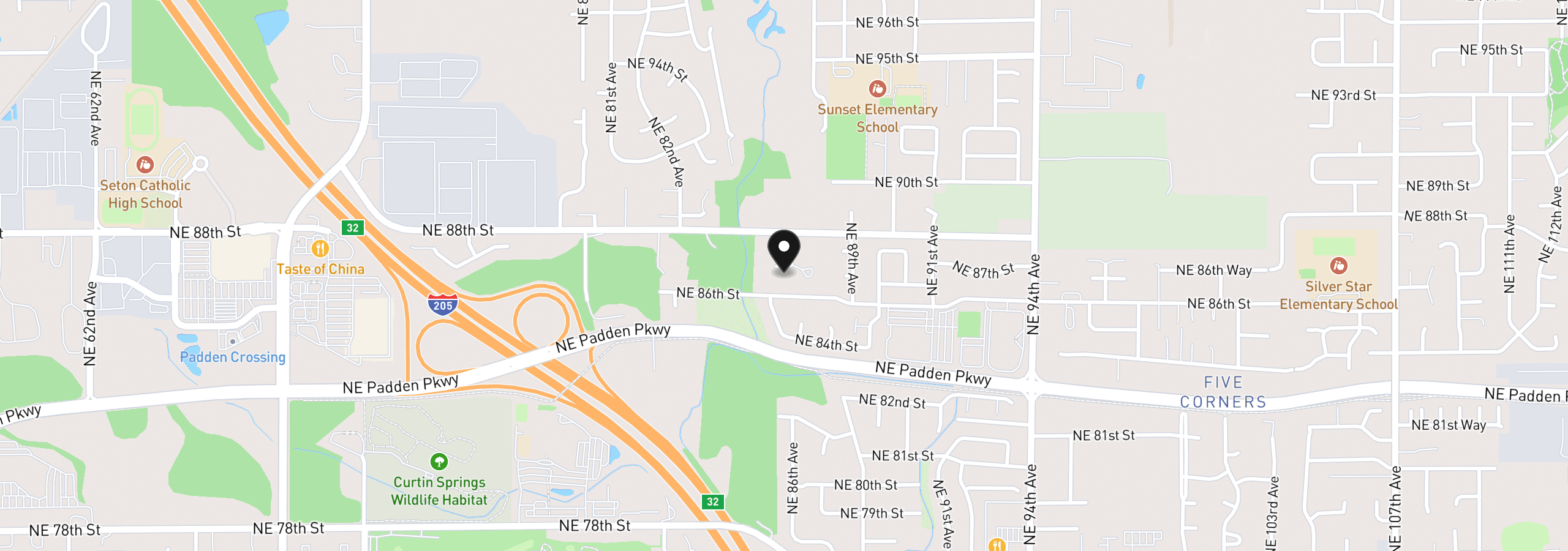 Map showing the location of 8513 NE 87th Cir, Vancouver, Wa 98662