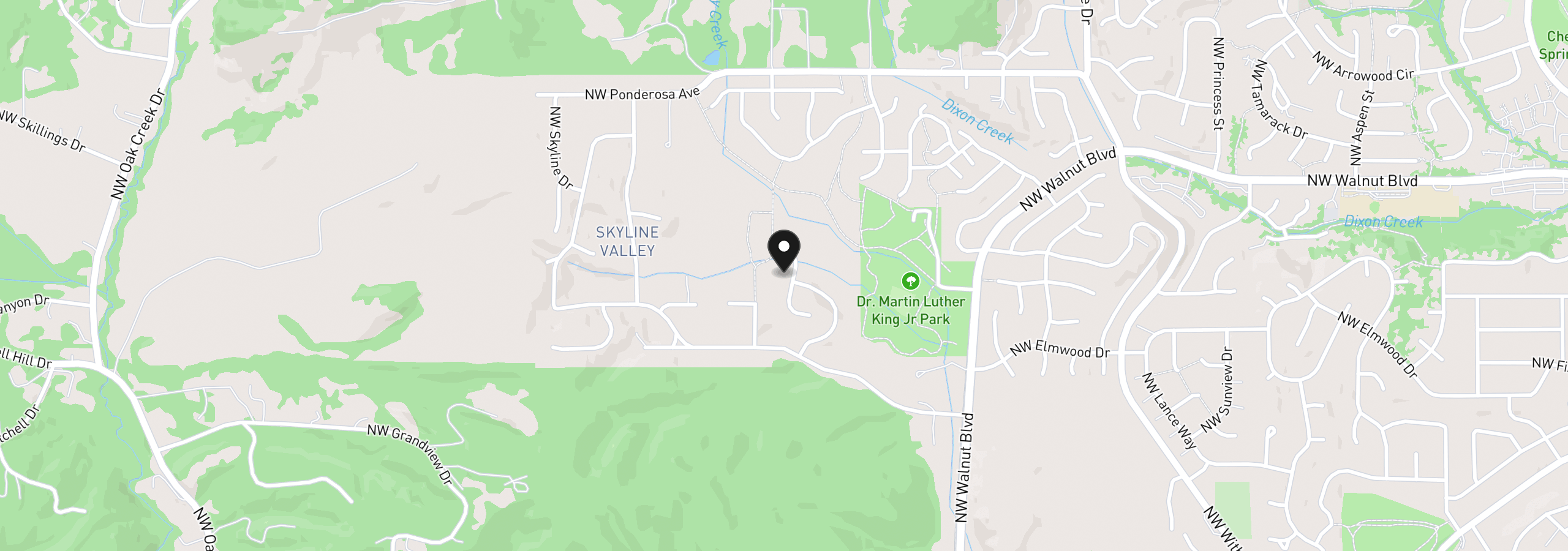 Map showing the location of 5516 NW Tanoak Pl Lot 262, Corvallis, OR 97330
