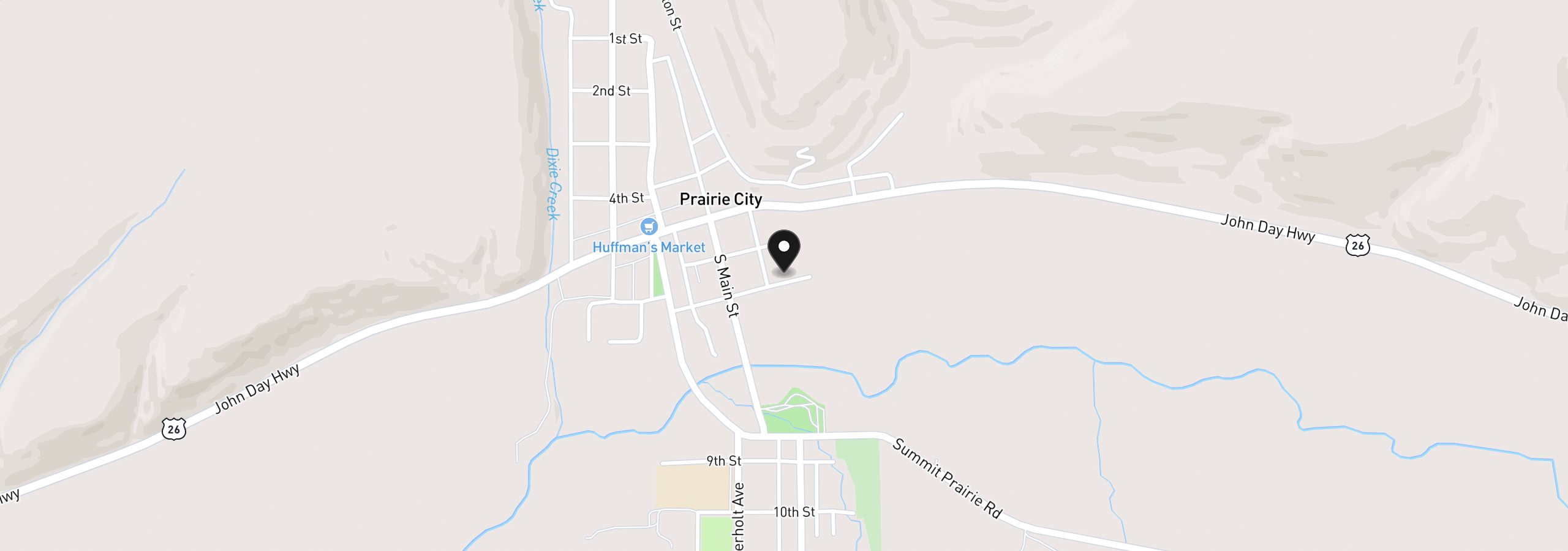 Map showing the location of 248 E 6th St, Prairie City, OR 97869