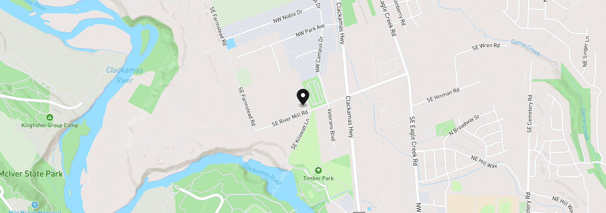 Map showing the location of 30405 SE River Mill Rd, Estacada, OR 97023