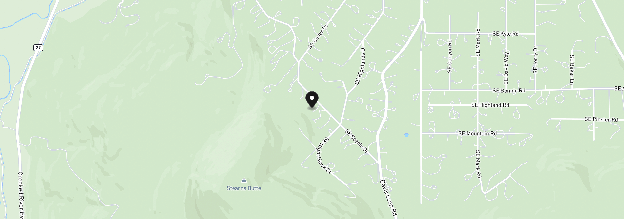 Map showing the location of 6997 SE Scenic Dr, Prineville, OR 97754