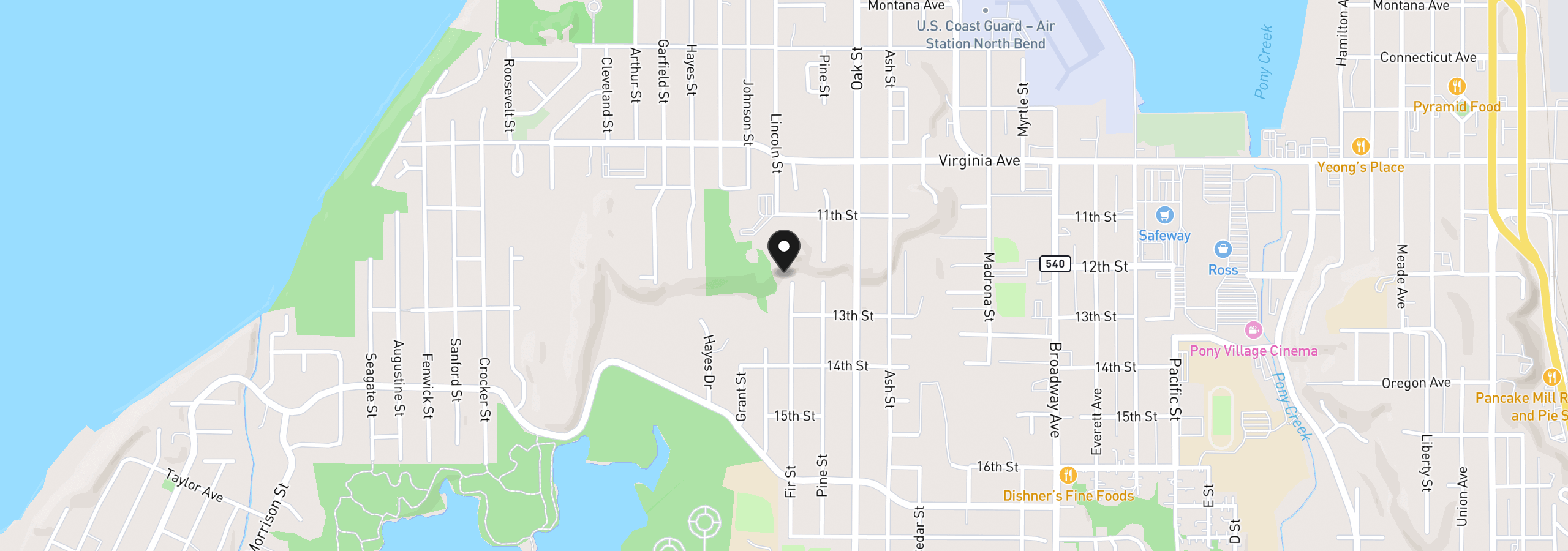 Map showing the location of Fir St 06800, North Bend, OR 97459