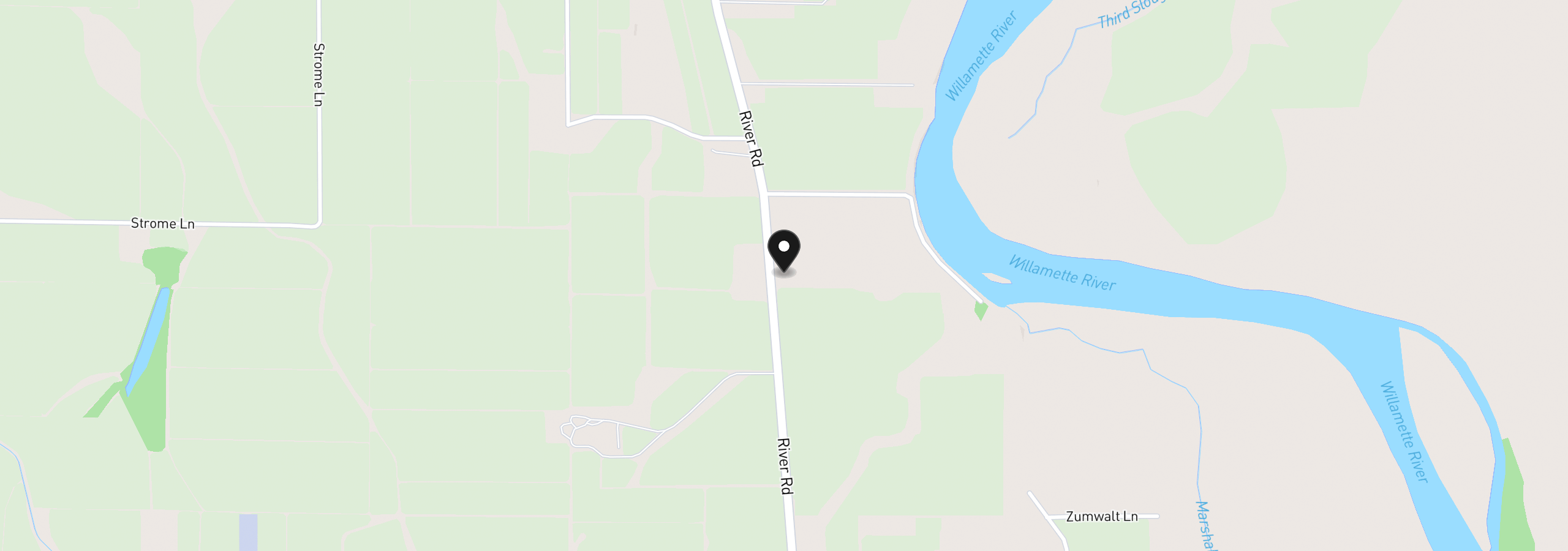 Map showing the location of 93419 River Rd, Junction City, OR 97448