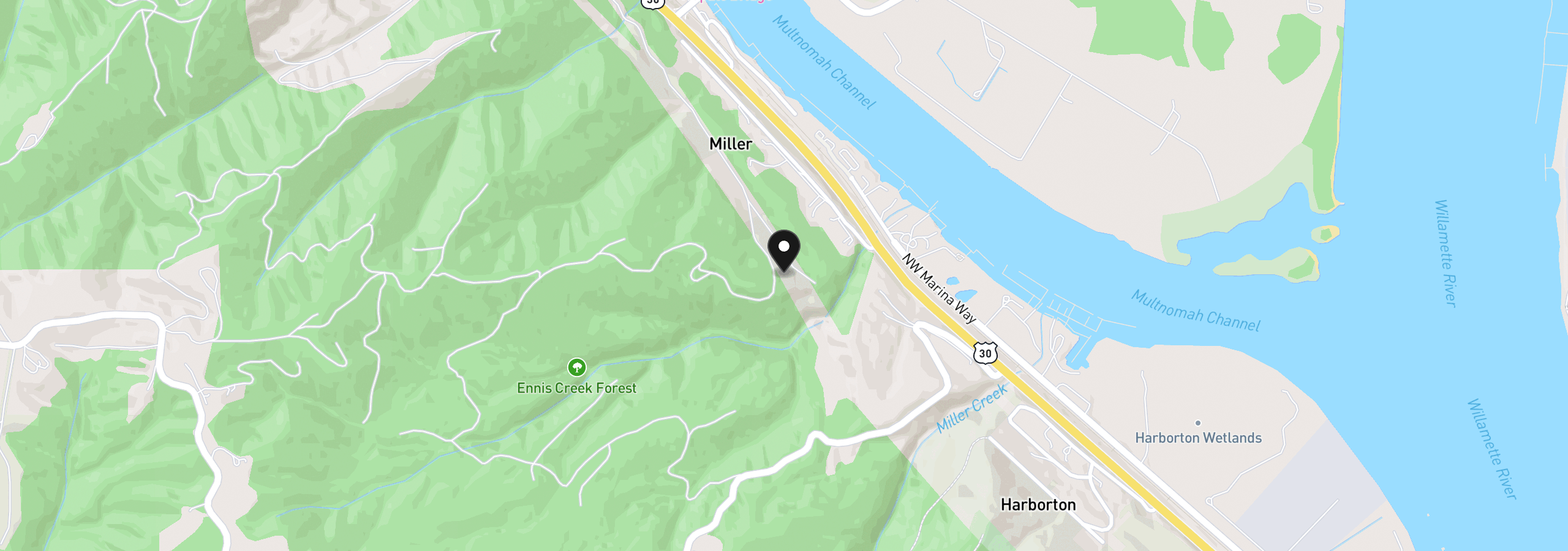Map showing the location of NW Arcadia 15-17, Portland, OR 97231