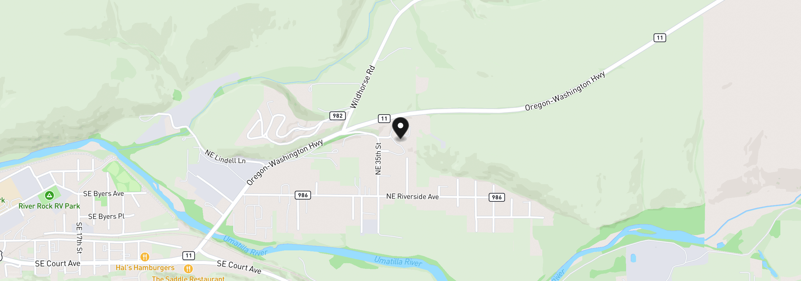 Map showing the location of NE King Pl 609, Pendleton, OR 97801