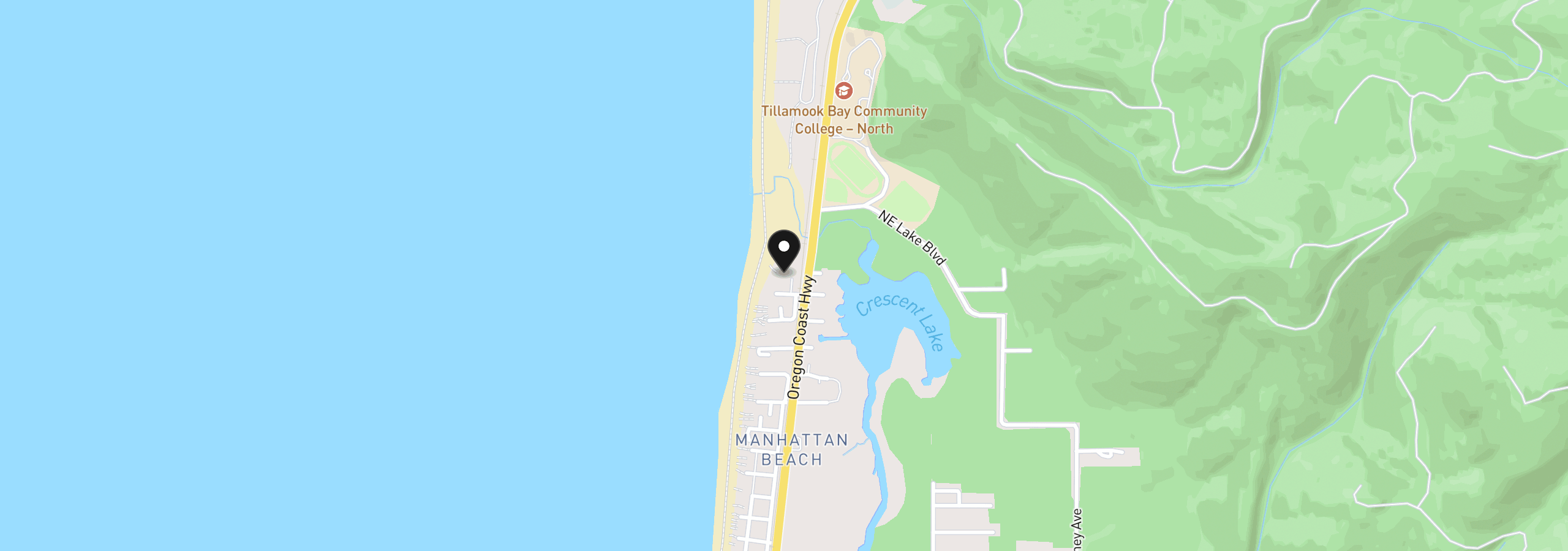 Map showing the location of 105 NW 23rd Ave 208, Rockaway Beach, OR 97136