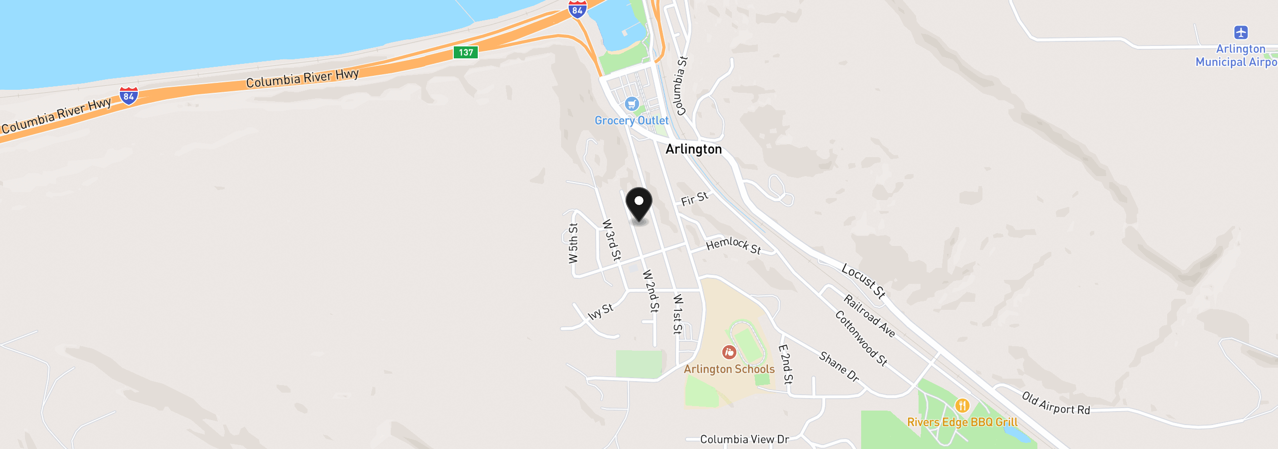 Map showing the location of 836 W 2nd Sta 836, Arlington, OR 97812