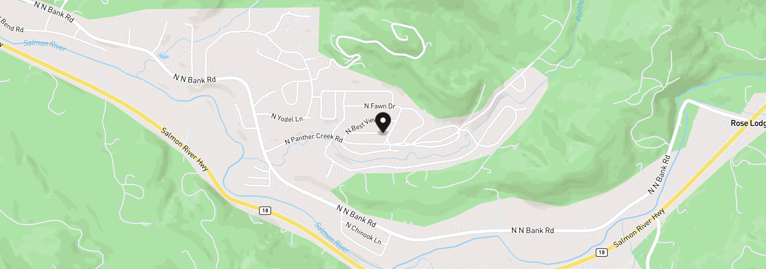 Map showing the location of 426 N Vista Ter, Otis, OR 97368