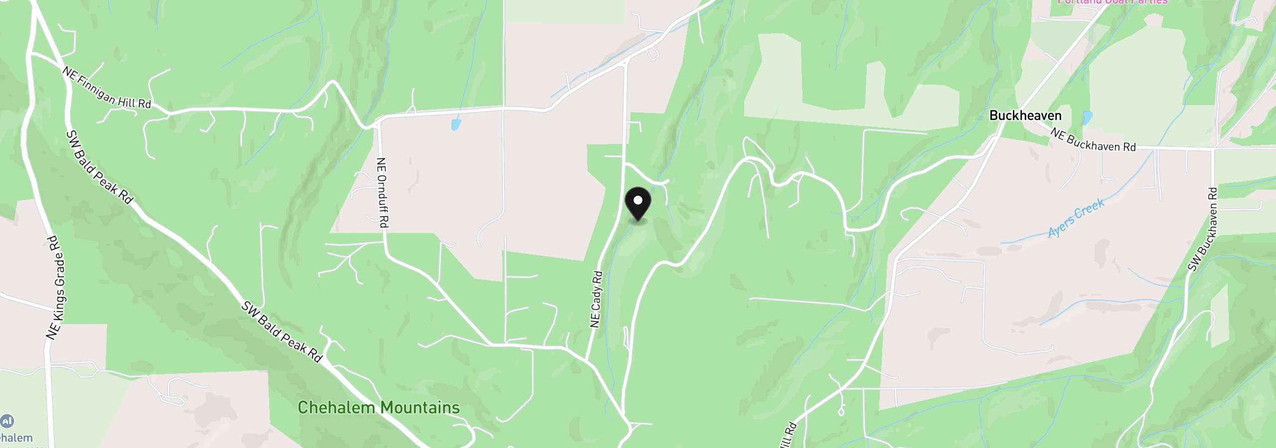 Map showing the location of 21730 NE Cady Rd, Hillsboro, OR 97123