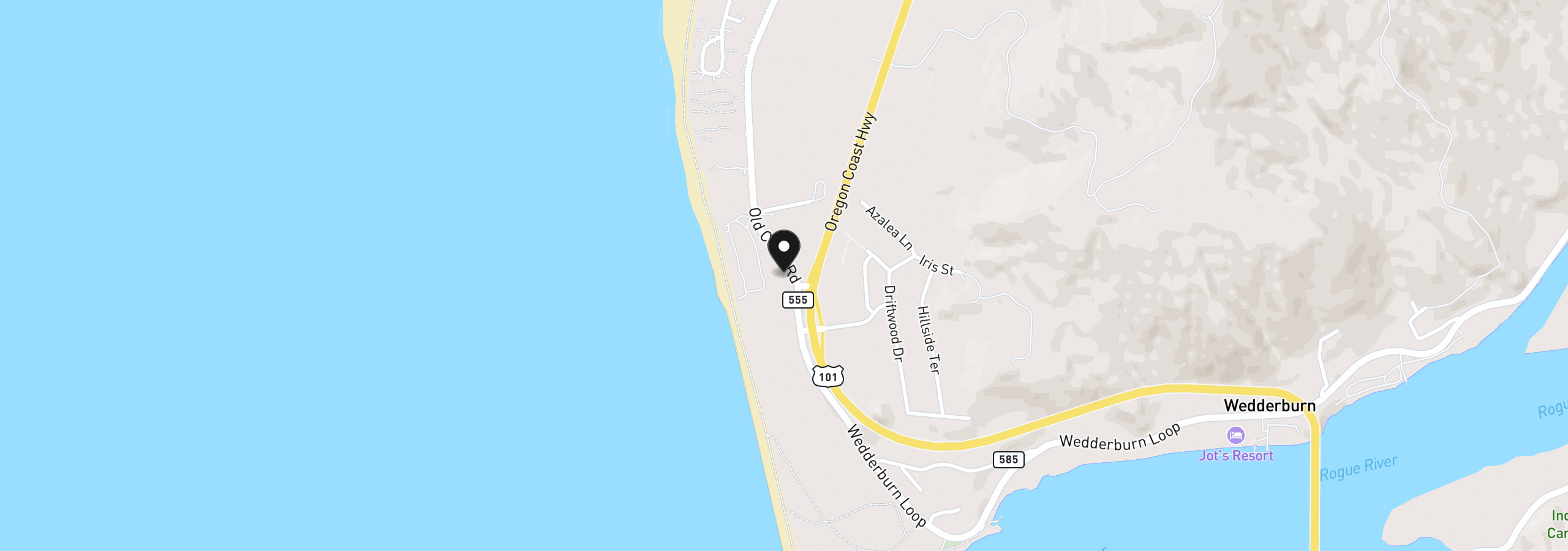 Map showing the location of 902 Old Coast Rd 7, Gold Beach, OR 97444